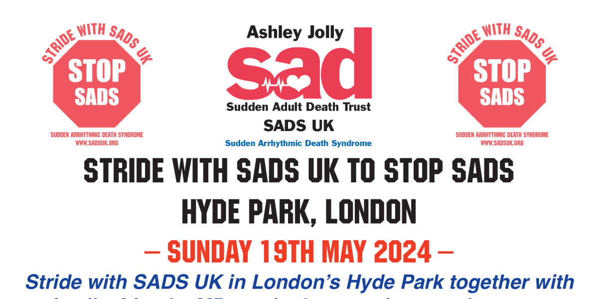 Stride with SADS UK  to STOP SADS 2024